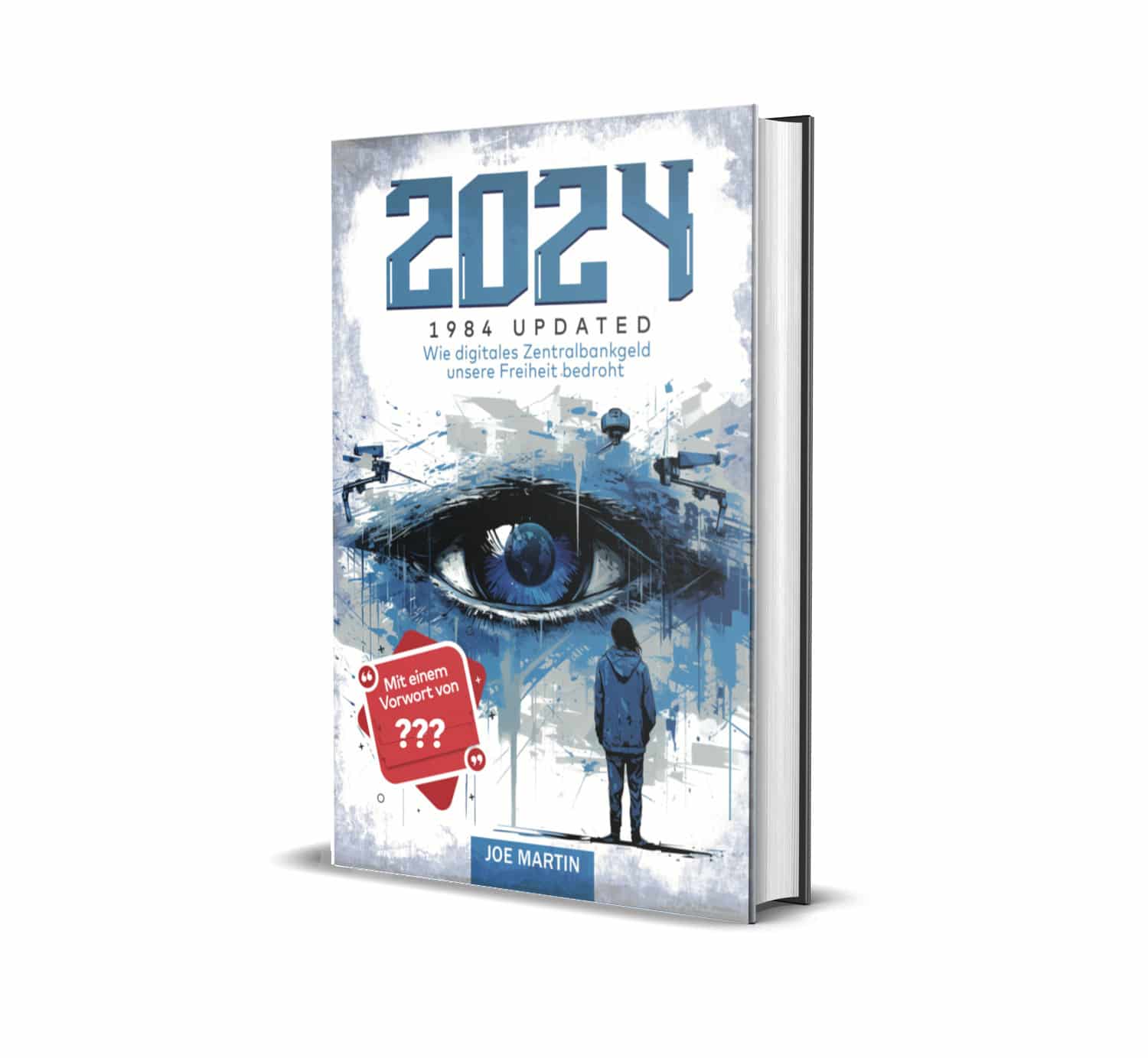 Cover of 2024 - Wie digitales Zentralbankgeld unsere Freiheit bedroht, depicting dystopian CBDC surveillance.