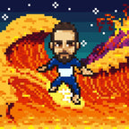 Hero of Bitcoin digital edition game box with microSD card and hand-drawn pixel art for Bitcoin Spiel fans