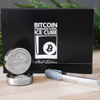 2er Set silberne Edelstahl Bitcoin Eiswürfel für Drinks