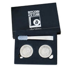 2er Set Edelstahl Bitcoin Eiswürfel silberfarben ohne Verwässerung für Drinks