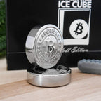 Silberne Bitcoin Eiswürfel aus Edelstahl im 2er Set für Drinks