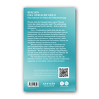 Back cover of "Das ehrliche Geld" with blurb, QR code and barcode
