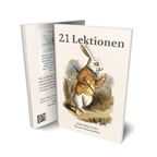 21 Lektionen Bitcoin Kaninchenbau book softcover cover with orange and black design by Gigi
