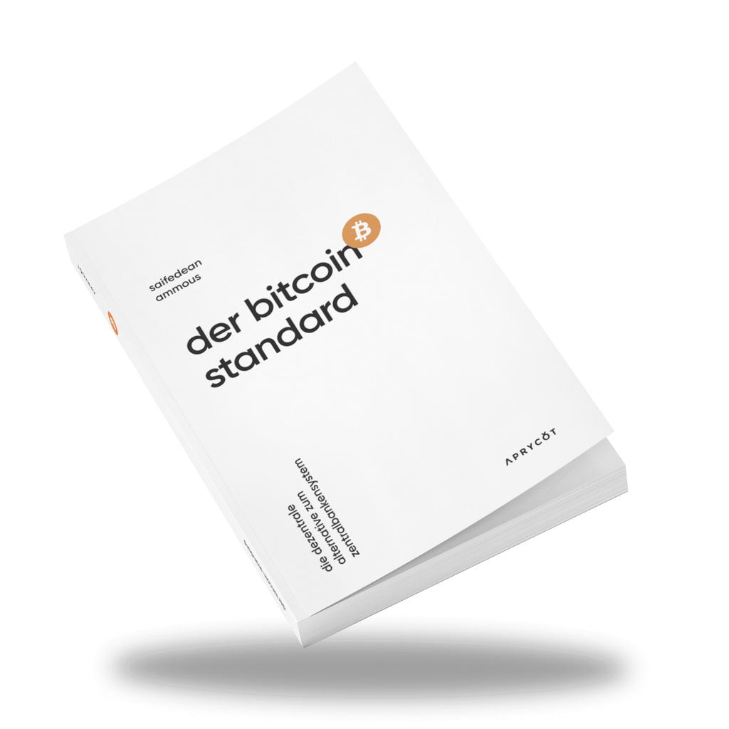 „Der Bitcoin-Standard“ schräg liegend, Vorderseite sichtbar