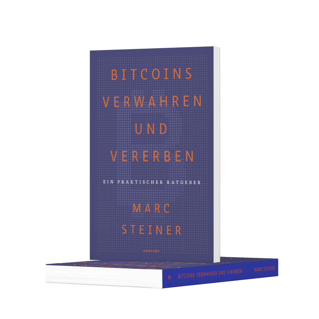 Bitcoins verwahren und vererben Buchcover Softcover von Marc Steiner zur sicheren Nachlassplanung