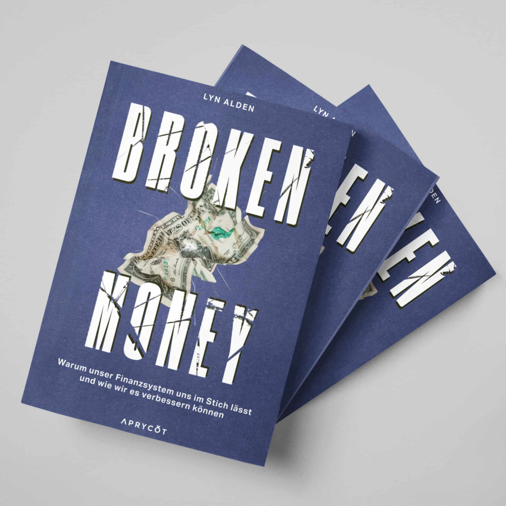 Cover des Hardcover-Buchs Broken Money von Lyn Alden in deutscher Ausgabe mit Fokus auf technologische Geldgeschichte und Bitcoin