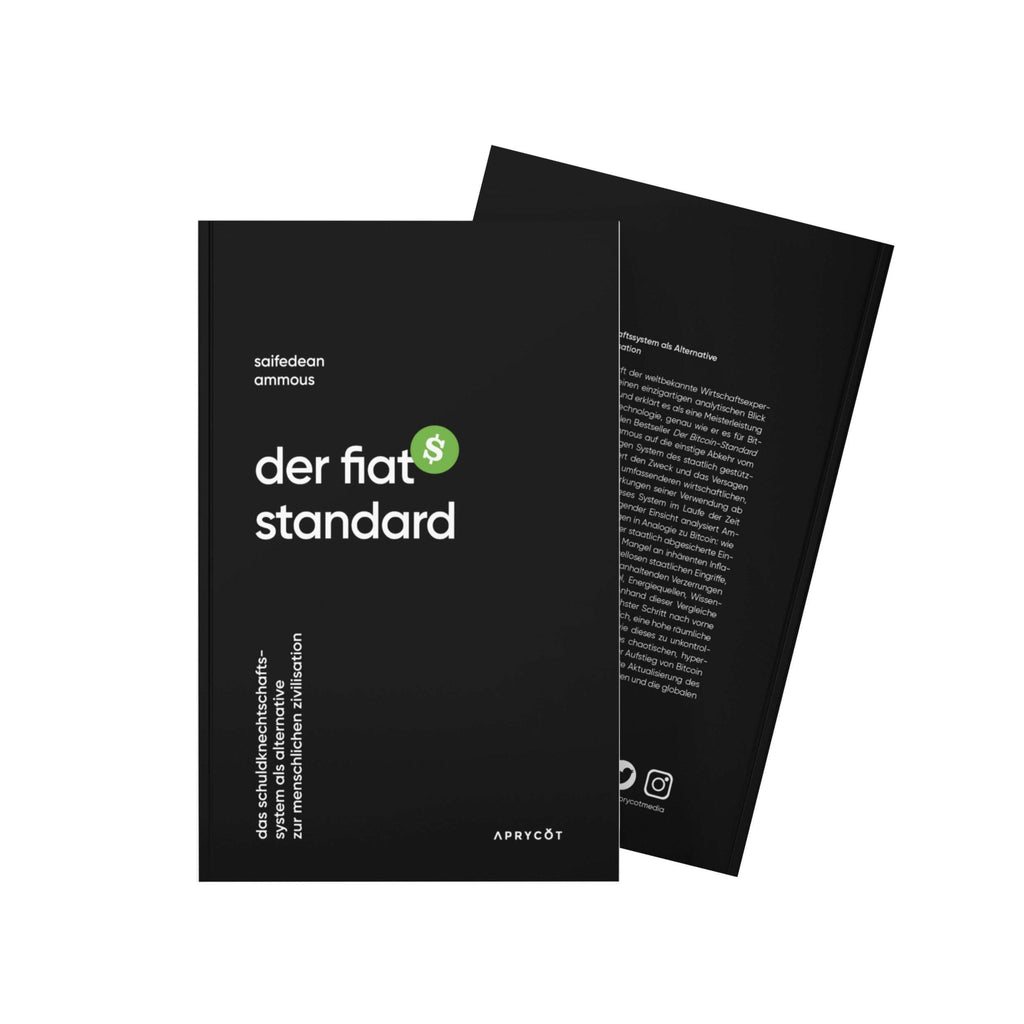 Cover of Der Fiat-Standard softcover book by Saifedean Ammous analyzing the Fiat money system