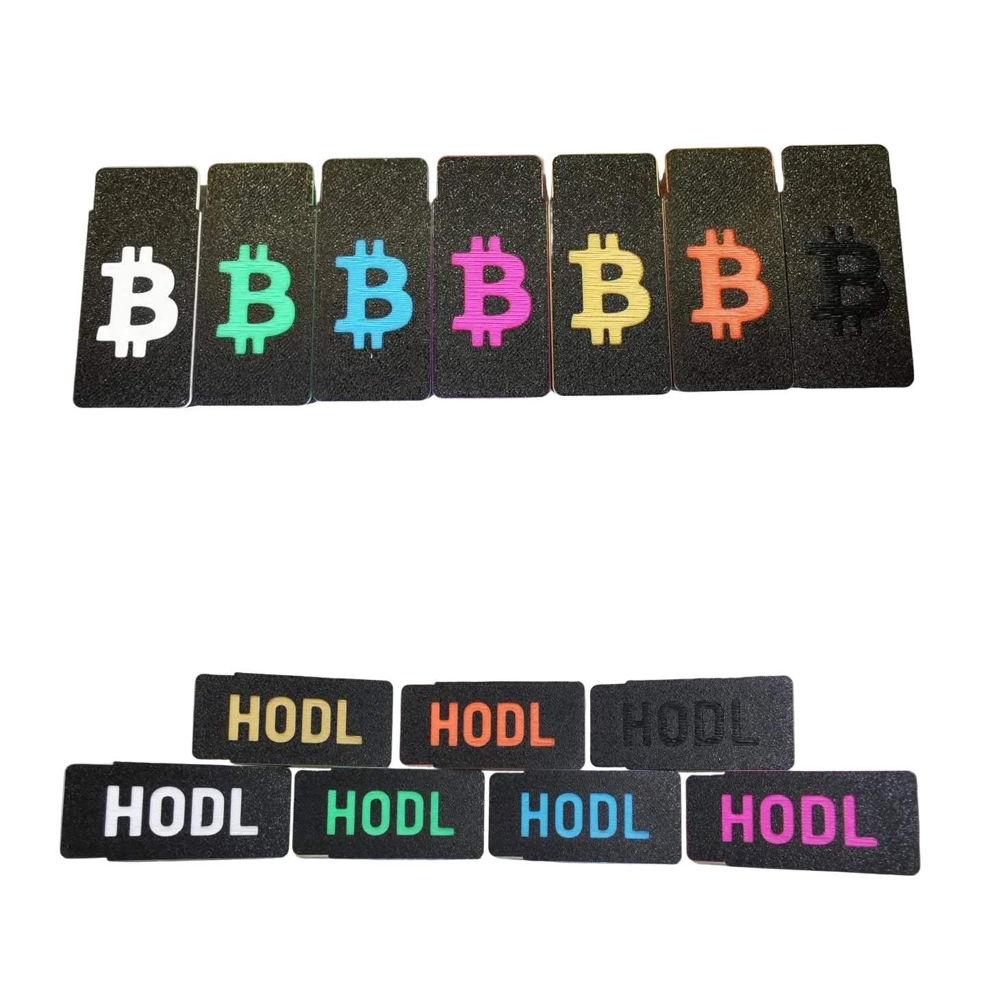 BitBox02 Cover in verschiedenen Designs mit Bitcoin- und HODL-Logo zum Schutz der BitBox02 Hardware Wallet