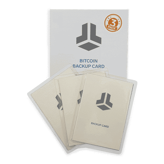 Wallet Backup Cards set of 3 durable hand-written recovery cards for BitBox02 with protective film