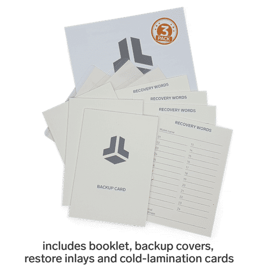 Wallet Backup Cards 3er-Set von BitBox langlebige Recovery-Karten für BitBox02 seeds