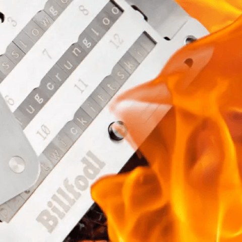 Edelstahl Bitcoin Backup Kassette Billfodl feuerfest wasserdicht stoßfest zur sicheren Seed-Aufbewahrung