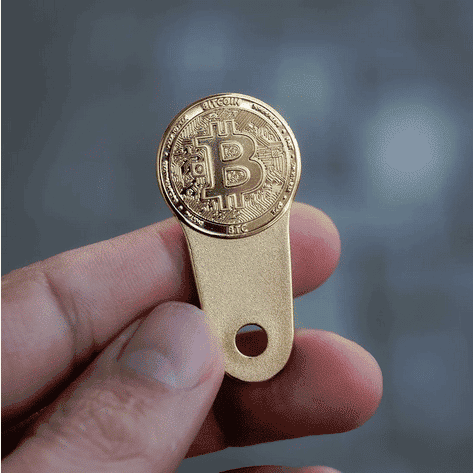 Bitcoin Einkaufswagenchip aus massivem Messing als stilvoller Einkaufswagenchip-Ersatz