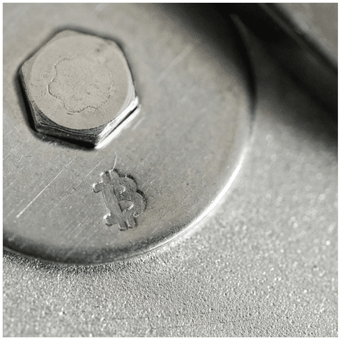 Bitcoin Schlagstempel Prägestempel aus 40Cr Werkzeugstahl mit Bitcoin-Logo zum Prägen von Leder, Kunststoff und Metall