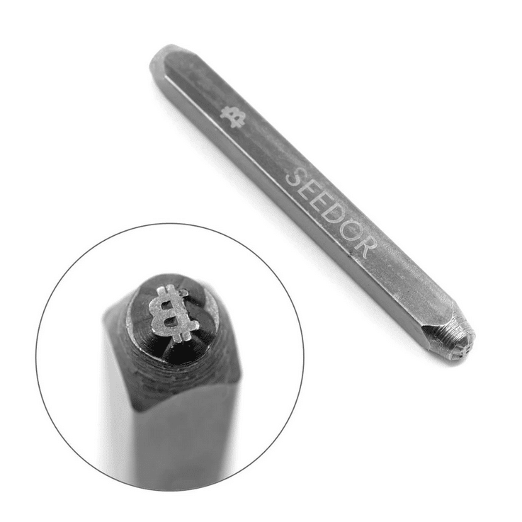 Bitcoin Schlagstempel aus 40Cr Werkzeugstahl mit Bitcoin-Logo zum Prägen von Leder, Kunststoff und Metall für DIY-Bitcoin-Designs