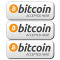 Bitcoin Accepted Here sticker with glossy digital print for merchants and service providers