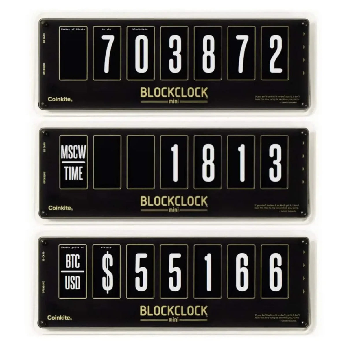 Blook Clock Blockclock Mini - The cult clock for Bitcoiners with extensive features ...