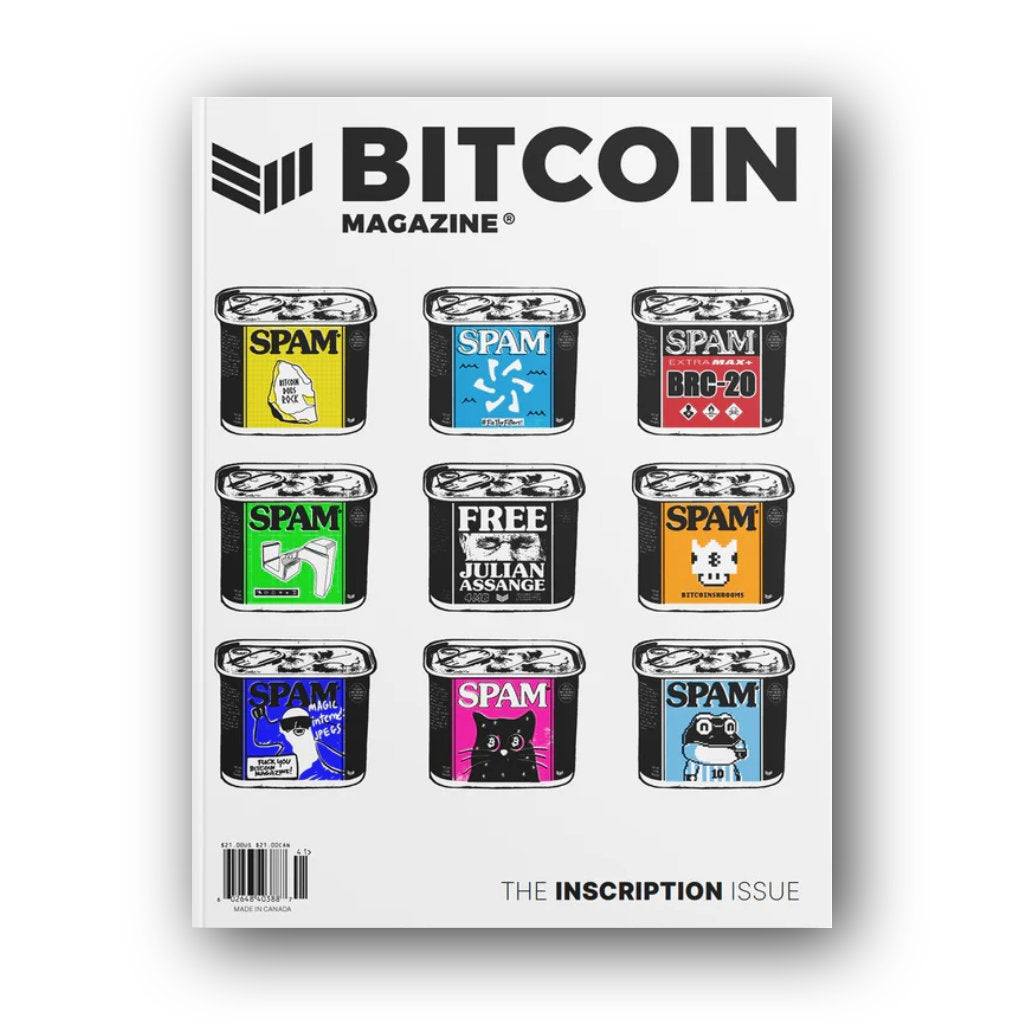 Bitcoin Magazine The Inscription Issue cover highlighting Bitcoin Ordinals & Inscriptions innovation