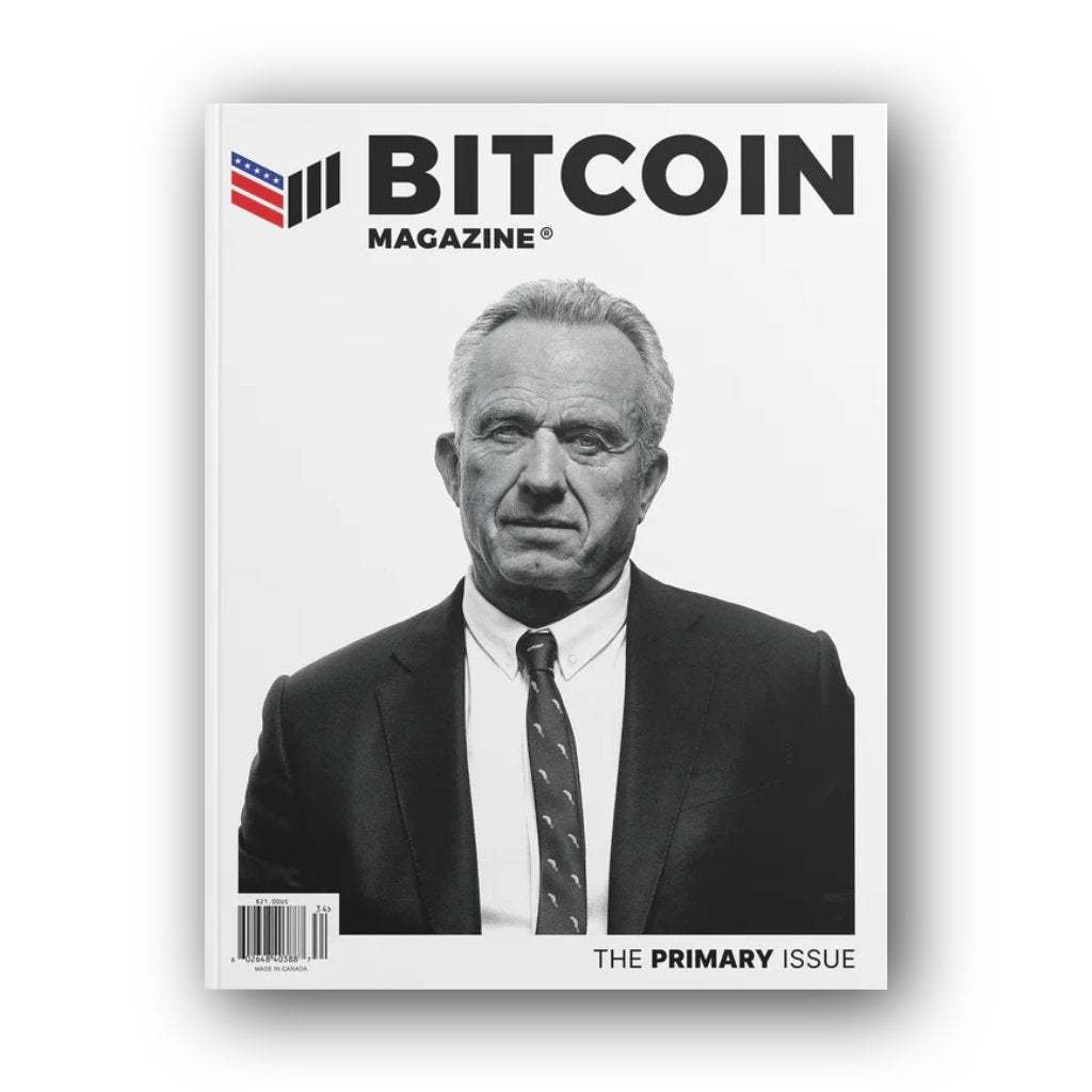 Bitcoin Magazine The Primary Issue cover highlighting Bitcoin auf dem Wahlzettel and US 2024 election influence