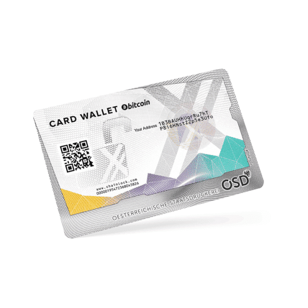 Coinfinity Card Wallet sichere Cold-Storage Bitcoin-Karte im Kreditkartenformat