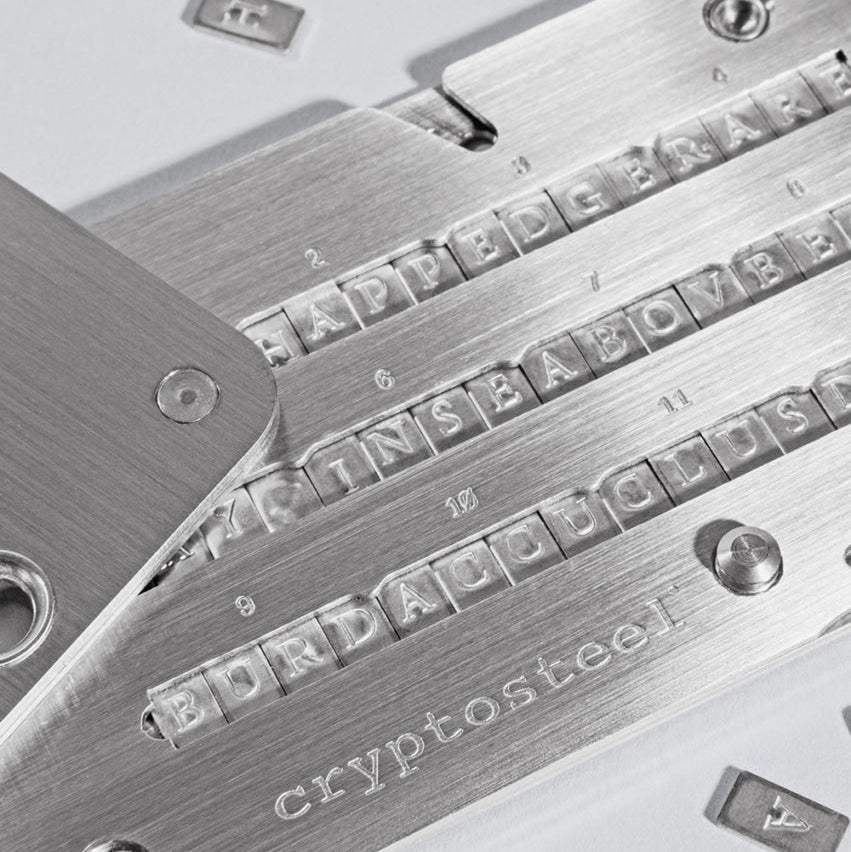 CryptoSteel Cassette stainless steel crypto seed backup, fireproof, waterproof, corrosion-resistant wallet backup for Bitcoin seeds