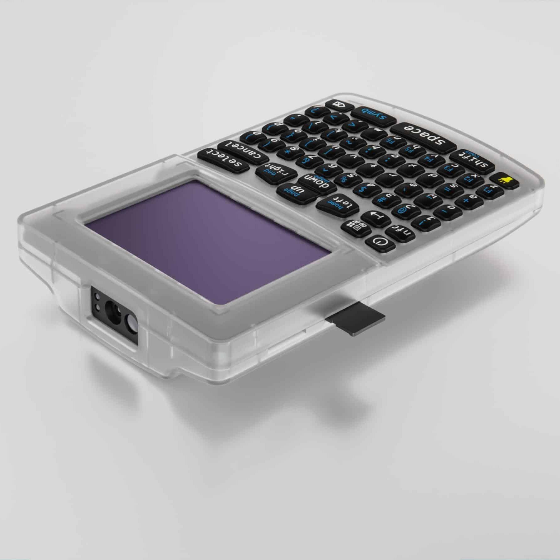 COLDCARD Q - Bitcoin only Hardware Wallet - 3D Frontansicht mit kopfende für Kabel sichtbar