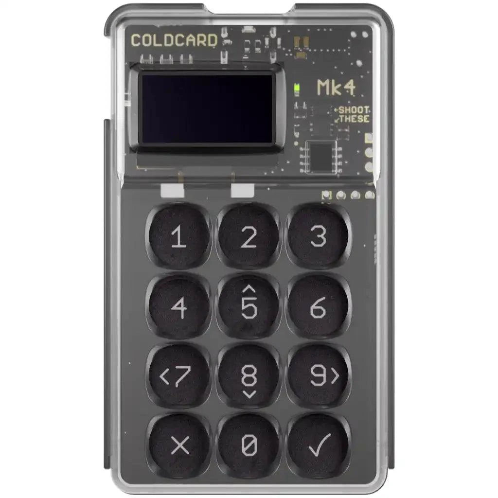 Coldcard MK4 Bitcoin hardware wallet in various colors with dual secure elements and NFC support