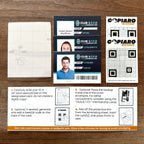 Copiaro SeedSaver v2.1 wallet backup on water-resistant, laminated special paper with QR code templates and discreet cover envelopes