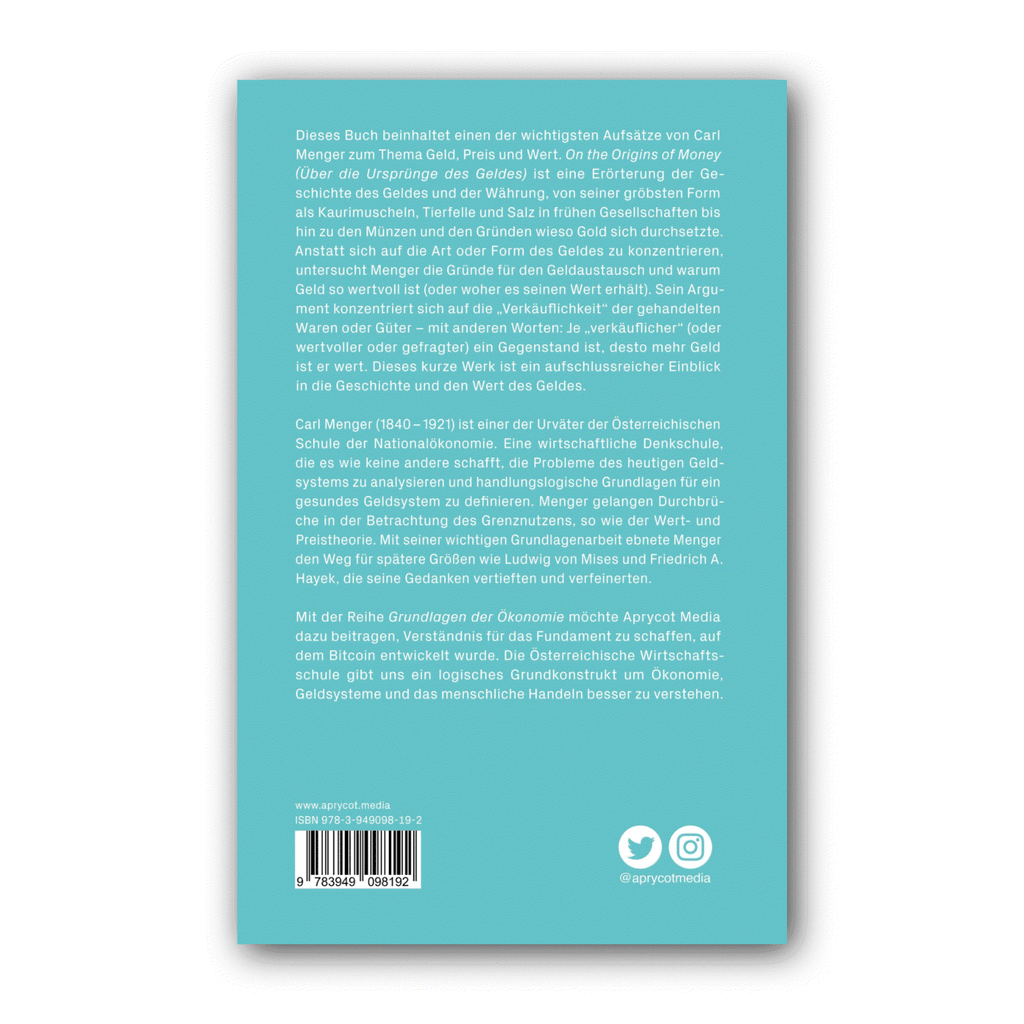 Grundlagen der Ökonomie Buchcover von Carl Menger Softcover Ausgabe