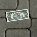21 Bitcoin Schein im US-Dollar-Stil mit QR-Code und OrangePilling Design auf Recyclingpapier