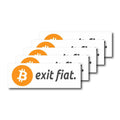 Set of 10 weatherproof Bitcoin Exit Fiat stickers for laptops and bottles