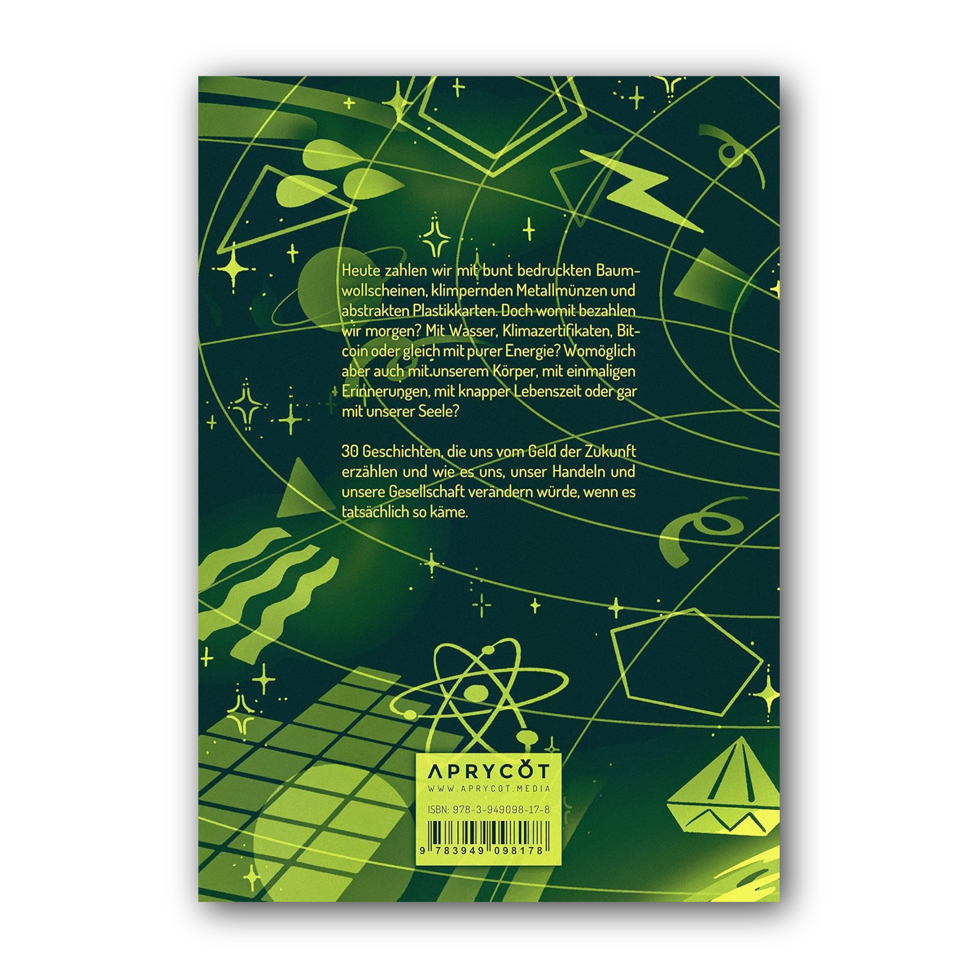 Rückseite des Buches 'Magic Future Money - Softcover' mit Klappentext und ISBN-Barcode