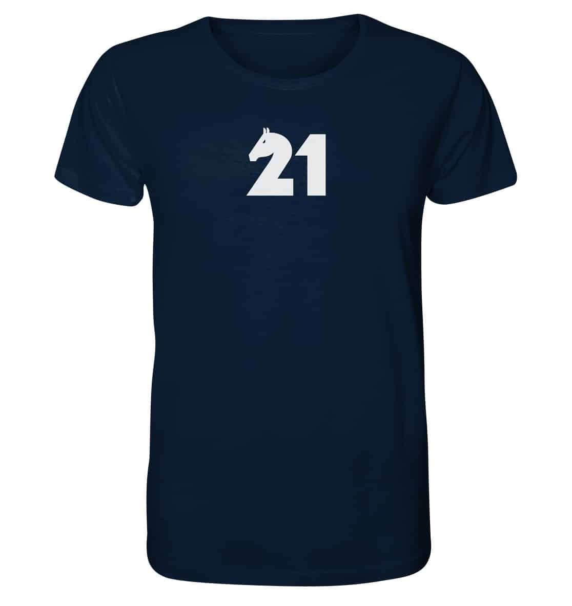 Einundzwanzig Stuttgart Bio T-Shirt mit Pferdekopf-Logo in mehreren Farben