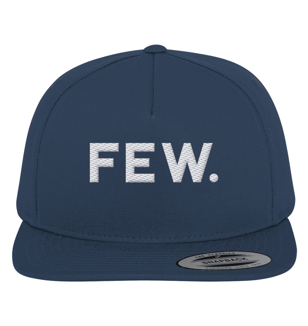 Premium Bitcoin Snapback 5-panel cotton cap with FEW embroidery and adjustable snap closure