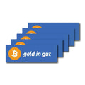 Set of 10 weatherproof Bitcoin Sticker Geld in Gut 10.5x3.5 cm for laptops and bottles