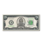 21 Bitcoin Schein Dollar-Orangepilling Edition mit QR-Code auf Recyclingpapier