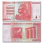 Simbabwe 2008 20 Billionen Dollar Banknote als Symbol der Hyperinflation und Geldentwertung