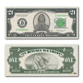 21 Bitcoin Schein Dollar Orangepilling Edition mit QR-Code auf Recyclingpapier