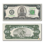 21 Bitcoin Schein Dollar Orangepilling Edition mit QR-Code auf Recyclingpapier