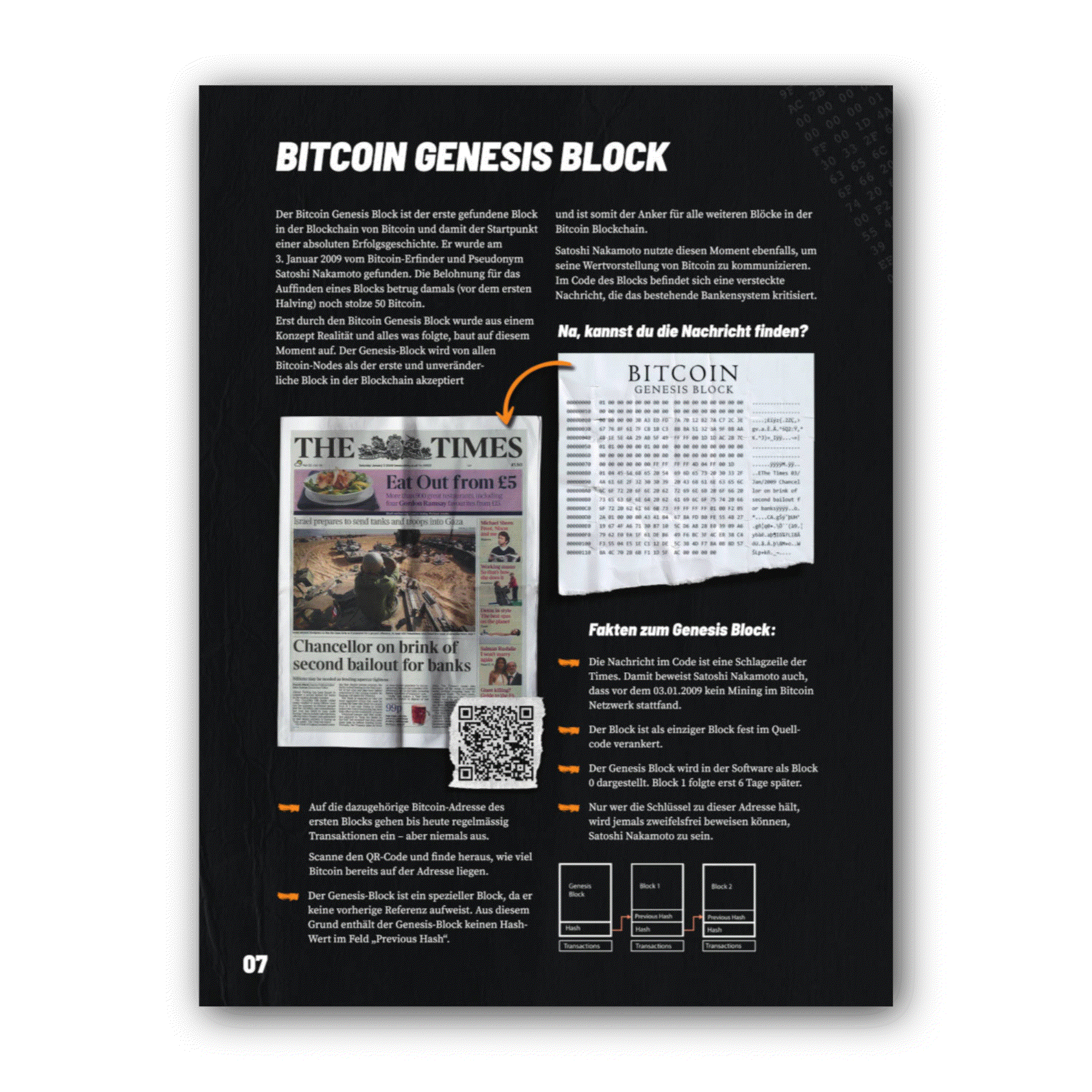 Cover of Gesundes Geld booklet about 12 things on Bitcoin with 14 educational pages