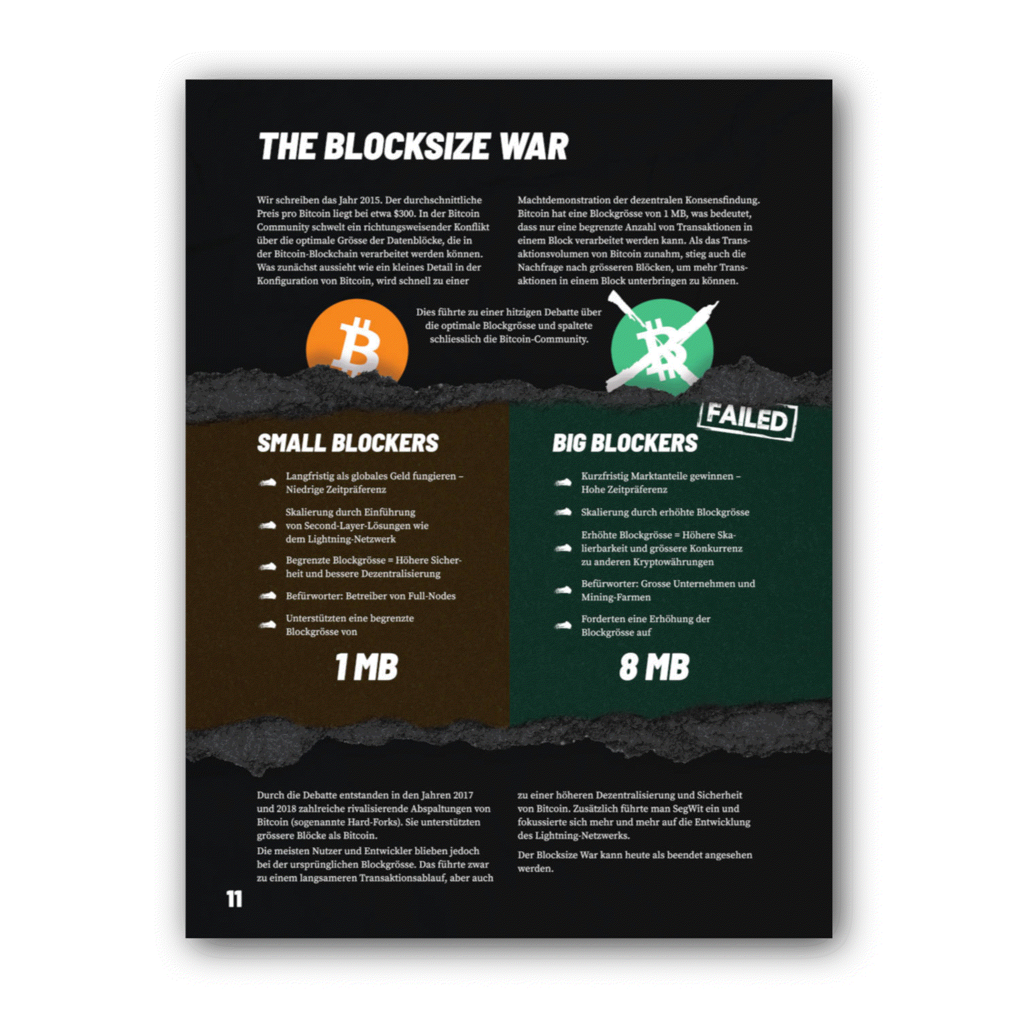 Gesundes Geld Bitcoin Booklet with 12 key facts on orange silk-matte paper