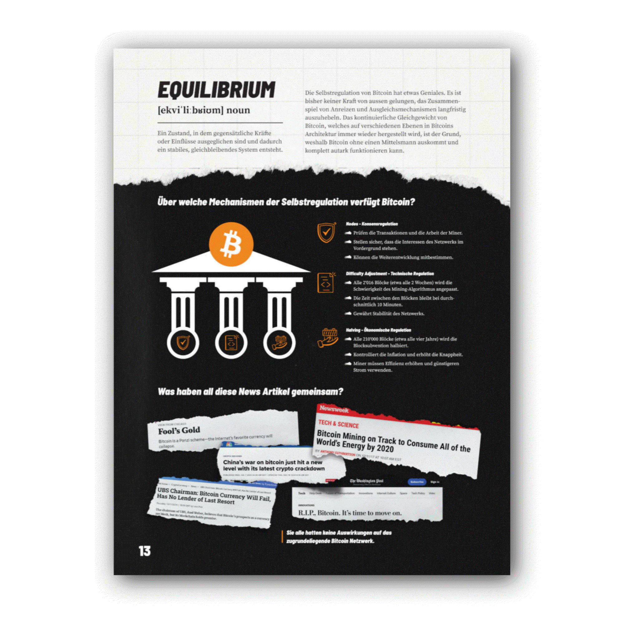14-seitiges Gesundes Geld Booklet über Bitcoin mit 12 Kapiteln und hochwertigem Design