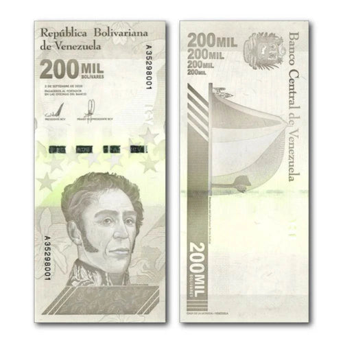 50 € Copiaro Geschenk-Gutschein aus venezolanischer 200.000 Bolivar Banknote mit versandkostenfreier Lieferung in Deutschland und Österreich