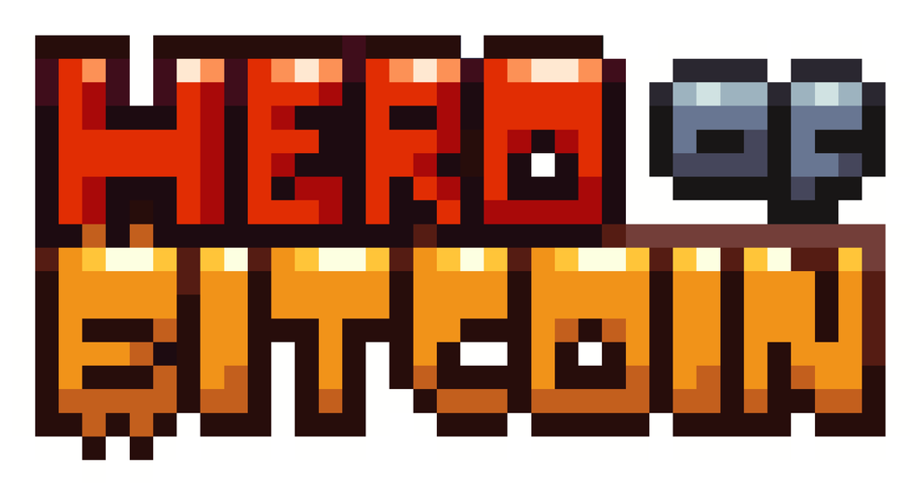 Verpackte GameBoy-Version von Hero of Bitcoin mit handgezeichneten Pixelgrafiken und Bitcoin-Thematik
