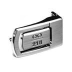 Brushed stainless steel Infinity Belt Buckle with infinity divided by 21M Bitcoin symbol for 35mm belts