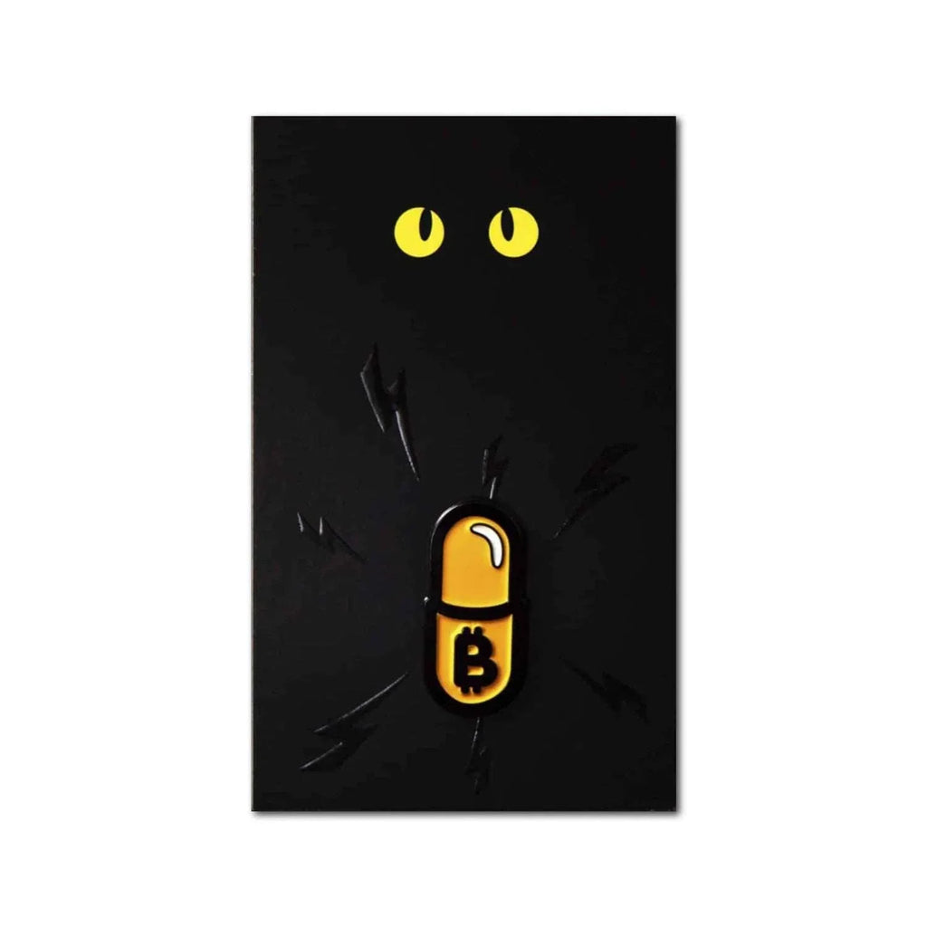 Kanuto Orange Pill Pin premium enamel Bitcoin statement pin