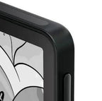 Nahaufnahme der Ecke des Ledger Flex mit E-Ink-Anzeige und Taste