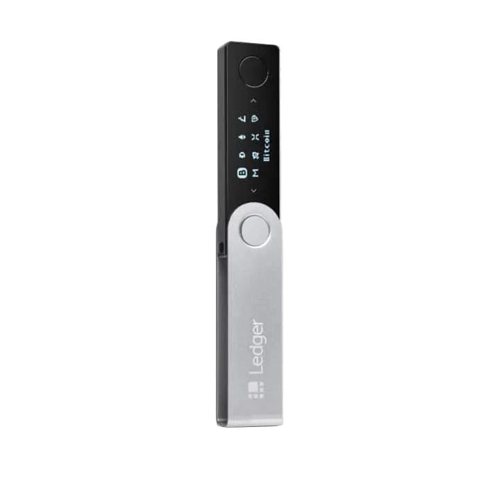 Ledger Nano X mobile hardware wallet with Bluetooth for secure crypto management and USB-C connectivity