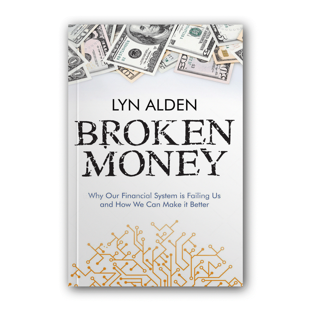 Hardcover book Broken Money by Lyn Alden about Geldgeschichte and the evolution of money from shells to Bitcoin
