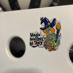 Premium Bitcoin Sticker Magic Internet Money mit Glitzer-Effekt und Bitcoin Wizard Design