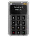 Frontansicht der Coldcard MK5 Bitcoin Hardware Wallet - Transparen (crystal)